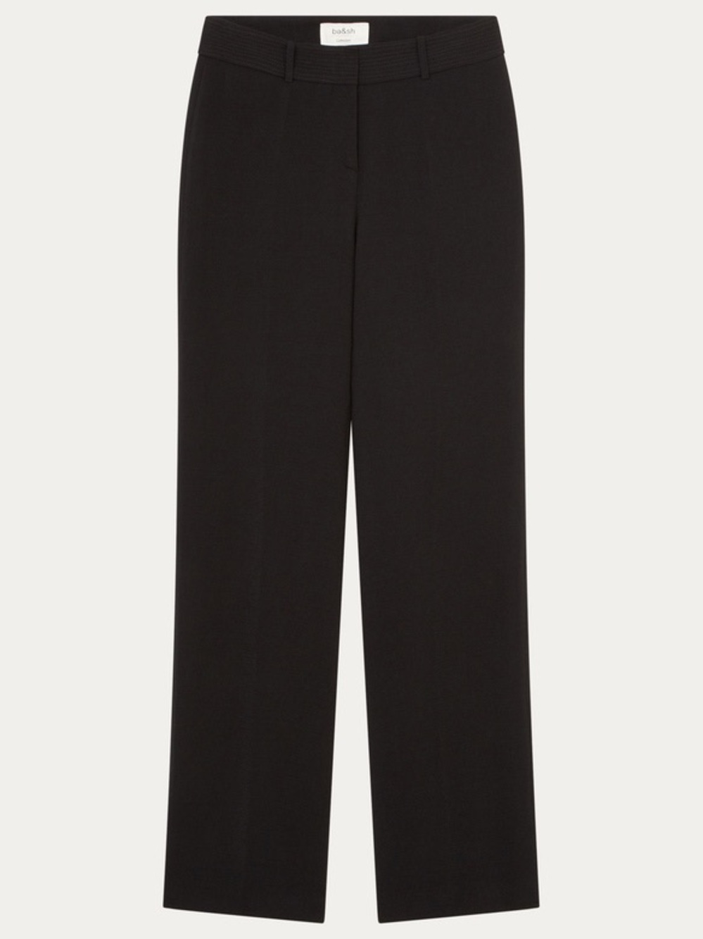 Ba&sh Casila Black Wide Leg Trousers XS High Rise Crepe Pleated Pants